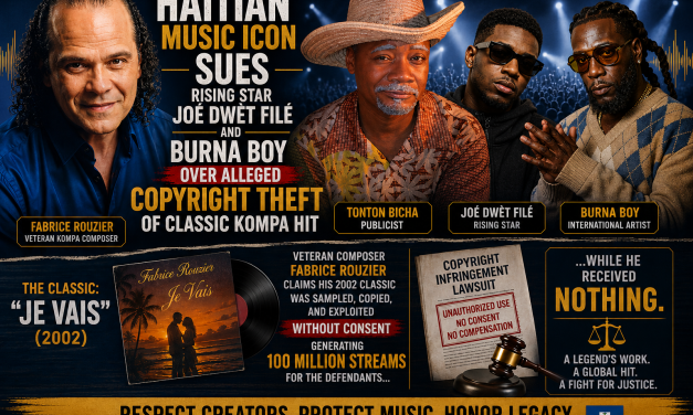Haitian Music Icon Sues Rising Star Joé Dwèt Filé and Burna Boy Over Alleged Copyright Theft of Classic Kompa Hit