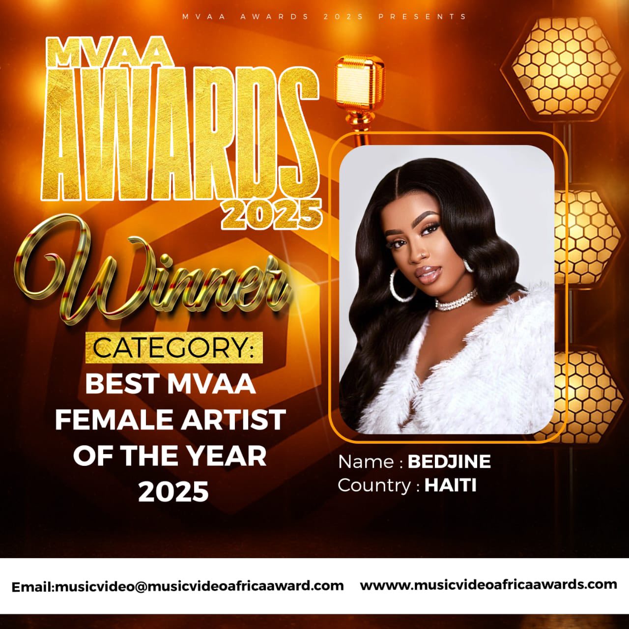 From Haiti to Africa: Bedjine Inspires the Continent with Double Win at 2025 MVAA