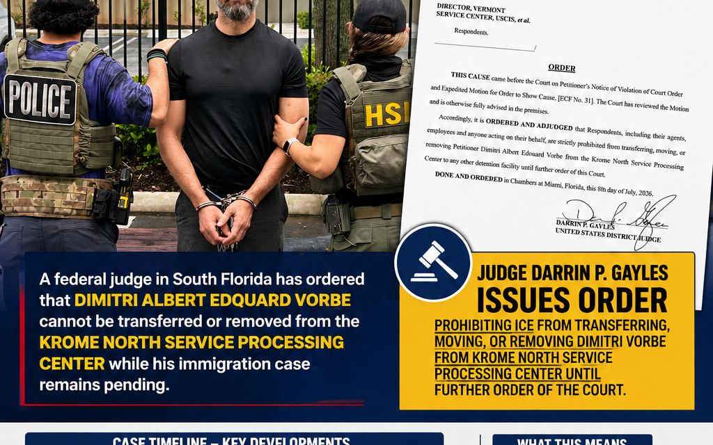 🚨 BREAKING: Federal Judge Blocks ICE from Transferring Haitian Businessman Dimitri Vorbe