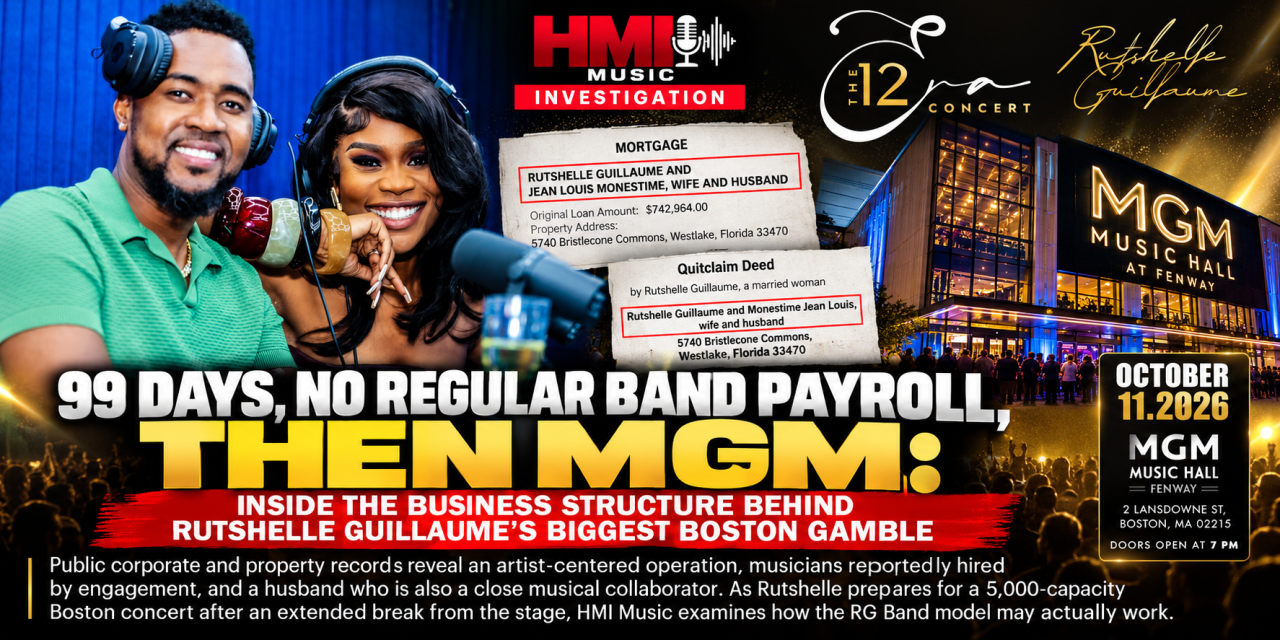 99 Days, No Regular Band Payroll, Then MGM: Inside the Business Structure Behind Rutshelle Guillaume’s Biggest Boston Gamble