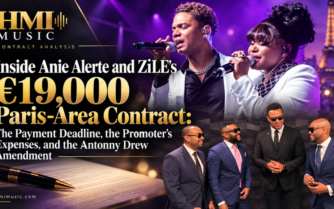 Inside Anie Alerte and ZiLE’s €19,000 Paris-Area Contract: The Payment Deadline, the Promoter’s Expenses, and the Antonny Drew Amendment
